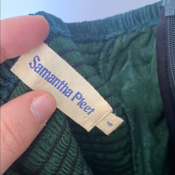 Samantha Pleet Green Velvet Jumpsuit (Size 4) - Picture 6 of 10